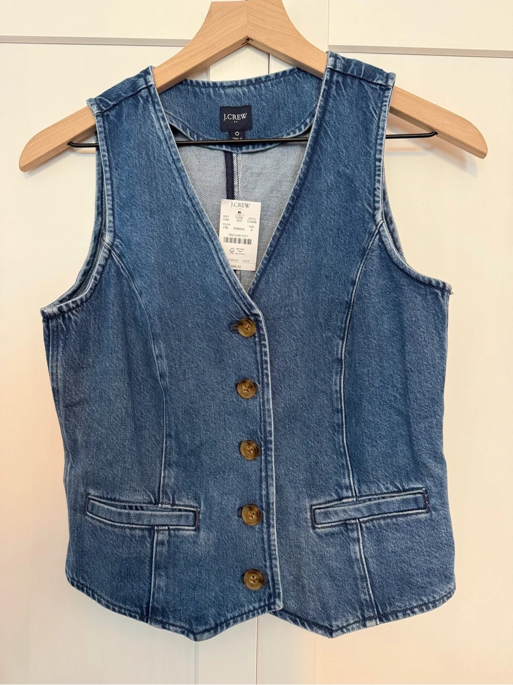 NWT J. Crew Women's Denim Vest in Medium Blue